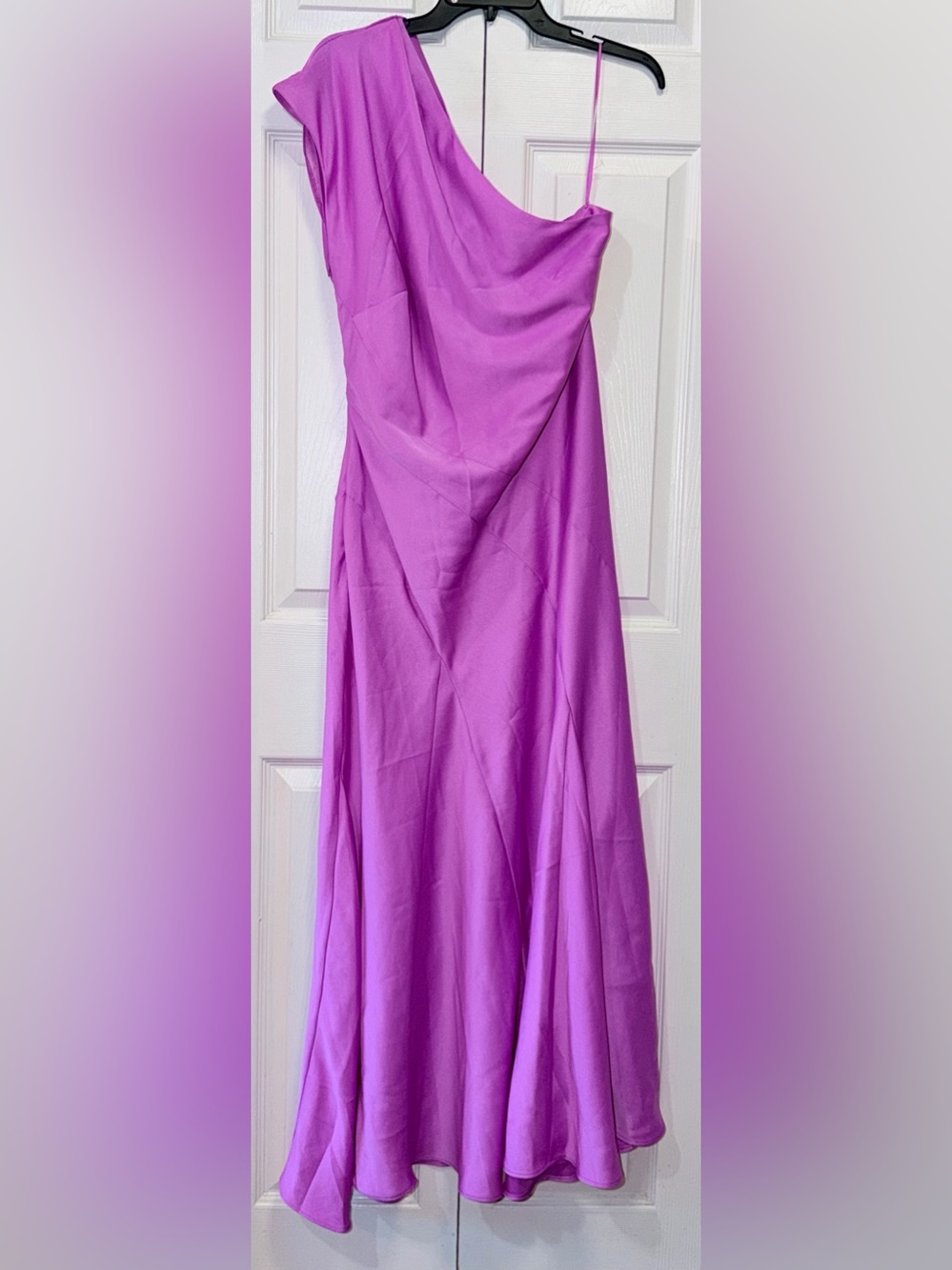 ASOS Pink One-Shoulder Maxi Dress (Sz 12) Ptp 23” - Picture 3 of 8